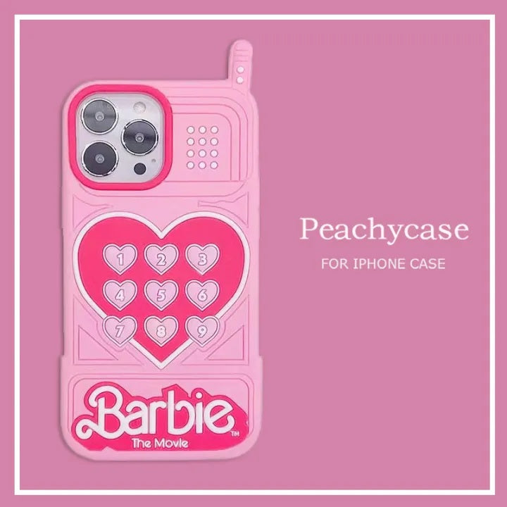 3D Cute Angel Barbie The Movie Cartoon Retro feel Phone Style Dial Back Cover